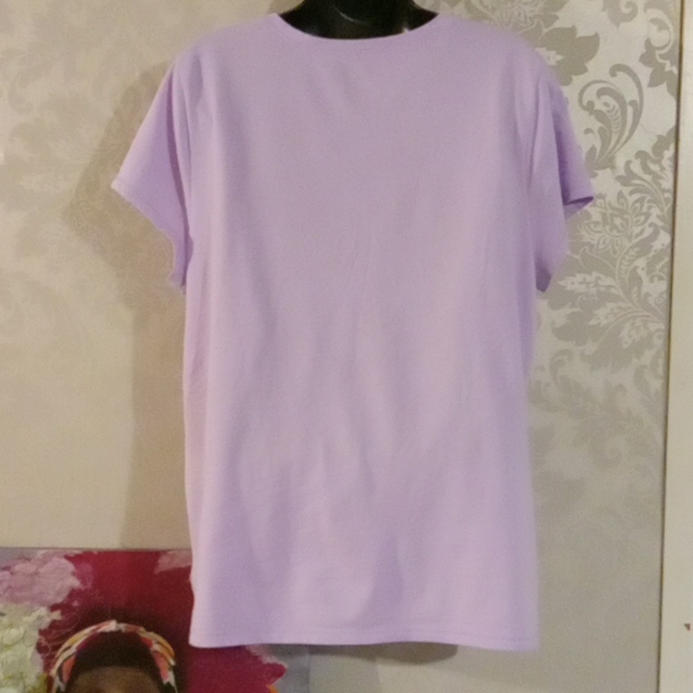 No Boundaries Light Purple Women's Short Sleeve Top - Picture 3 of 5